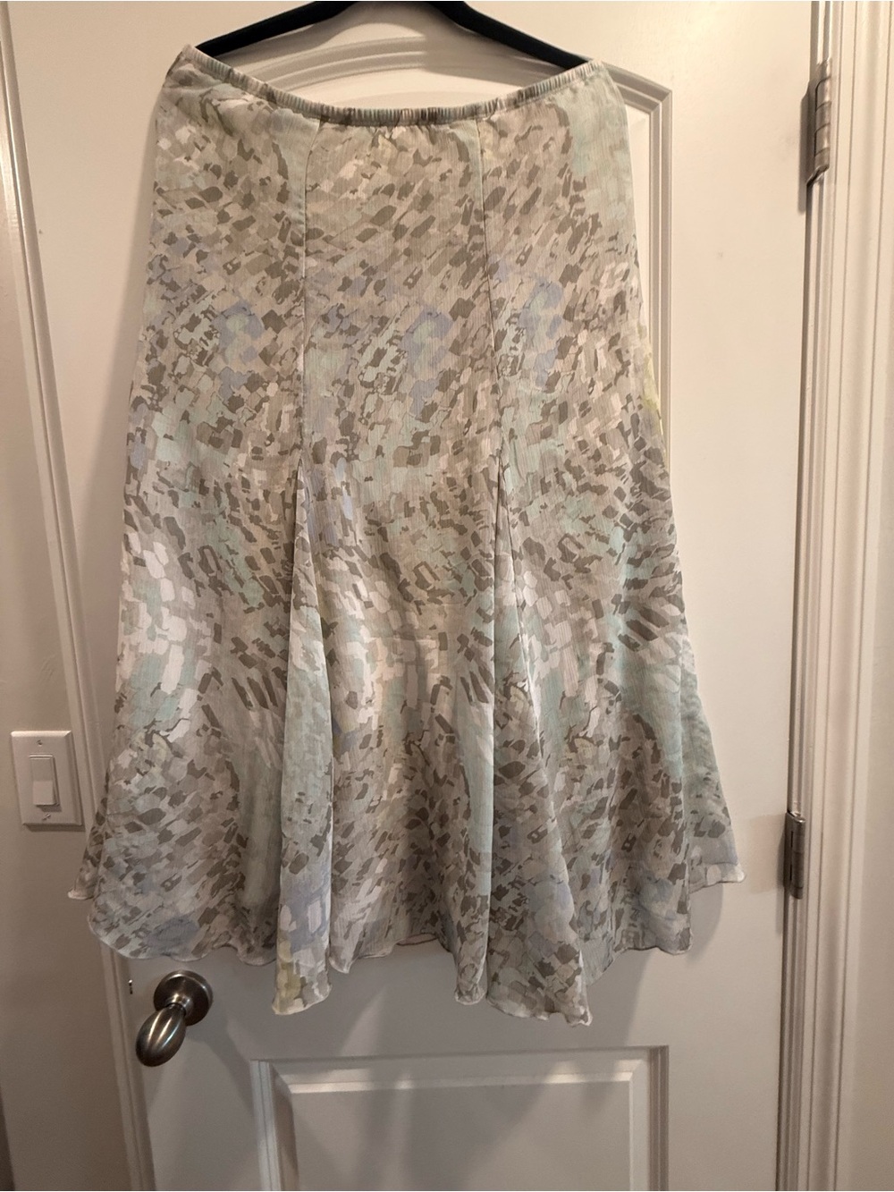 Ruby Rd. Pastel Mint & Beige A-Line Skirt